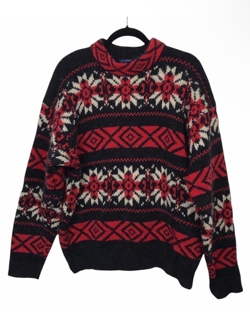Woolrich Woman Red Charcoal Wool Blend Sweater